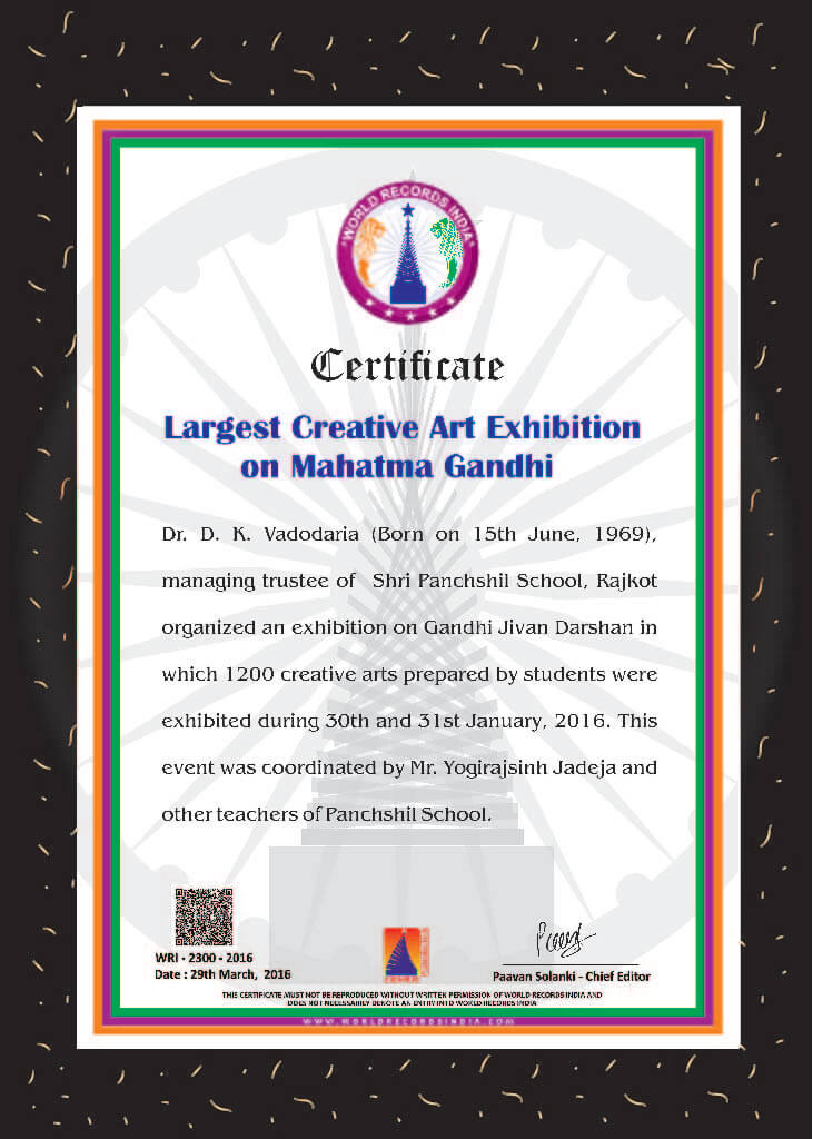 Largest Creative Art Exhibition On Mahatma Gandhi