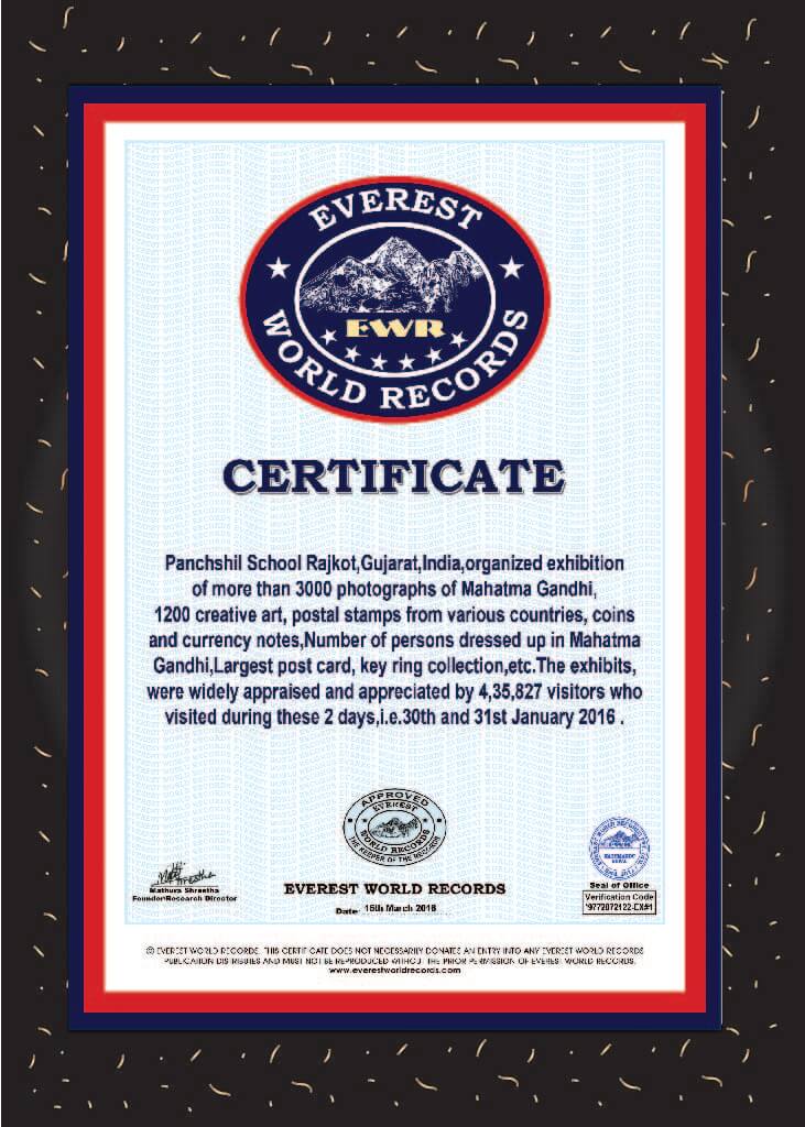 Mahatma Gandhi, Largest Post Card, Key Ring Collection Award