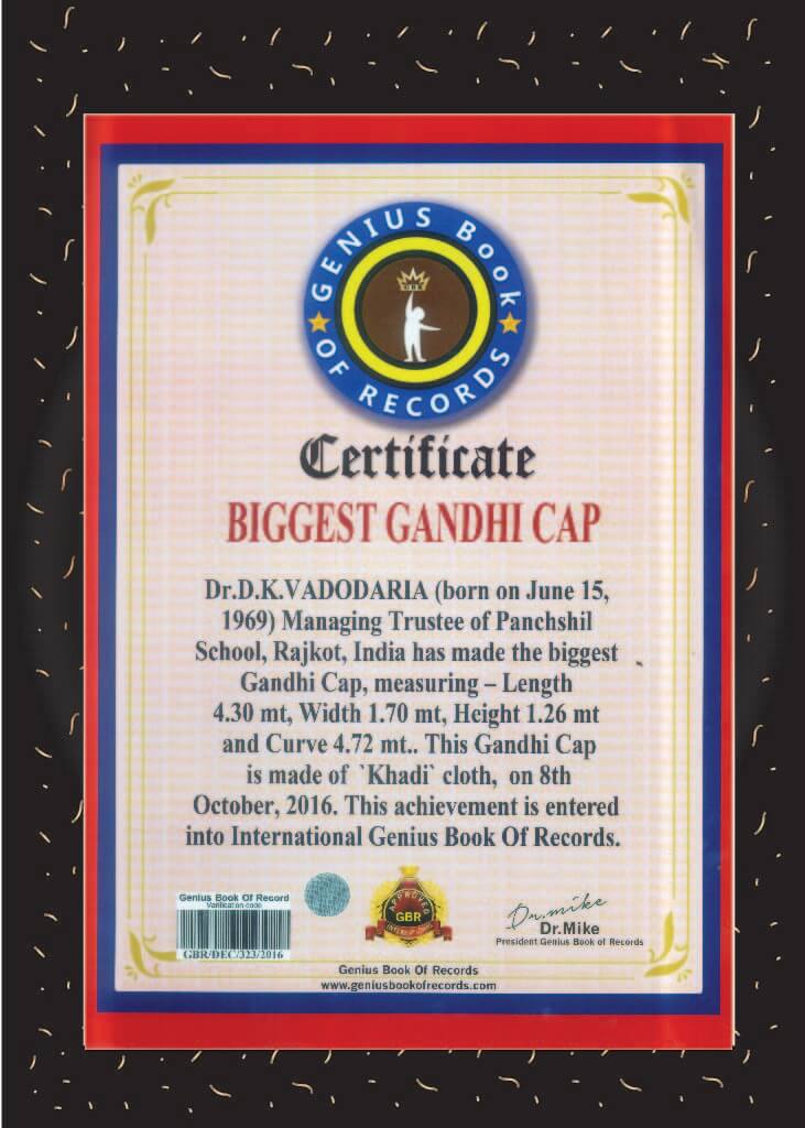 The Largest Gandhi Cap Length 4.30 Mt